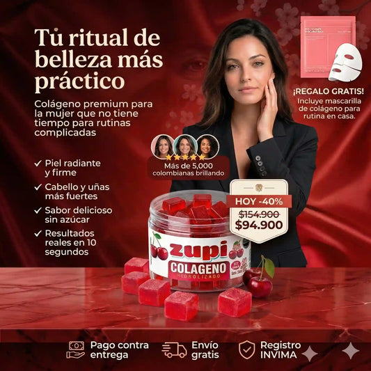 ZUPI® Gomas de Colágeno Hidrolizado🎁Gratis Mascarilla de Colágeno